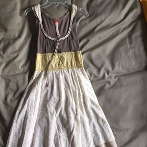 Free People XS mixed material, boho dress.